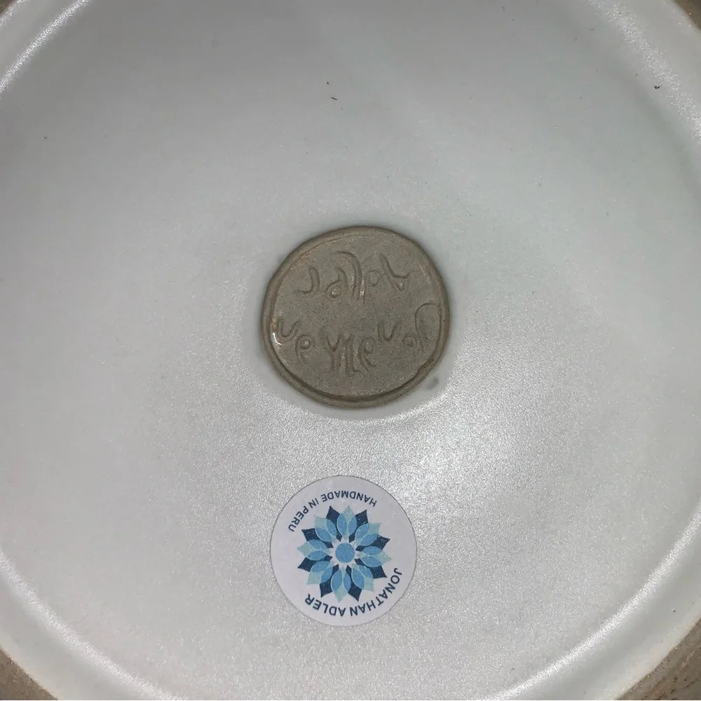 rare! JONATHAN ADLER matte white glazed ribbed PINCH POT BOWL extra large - Picture 9 of 12
